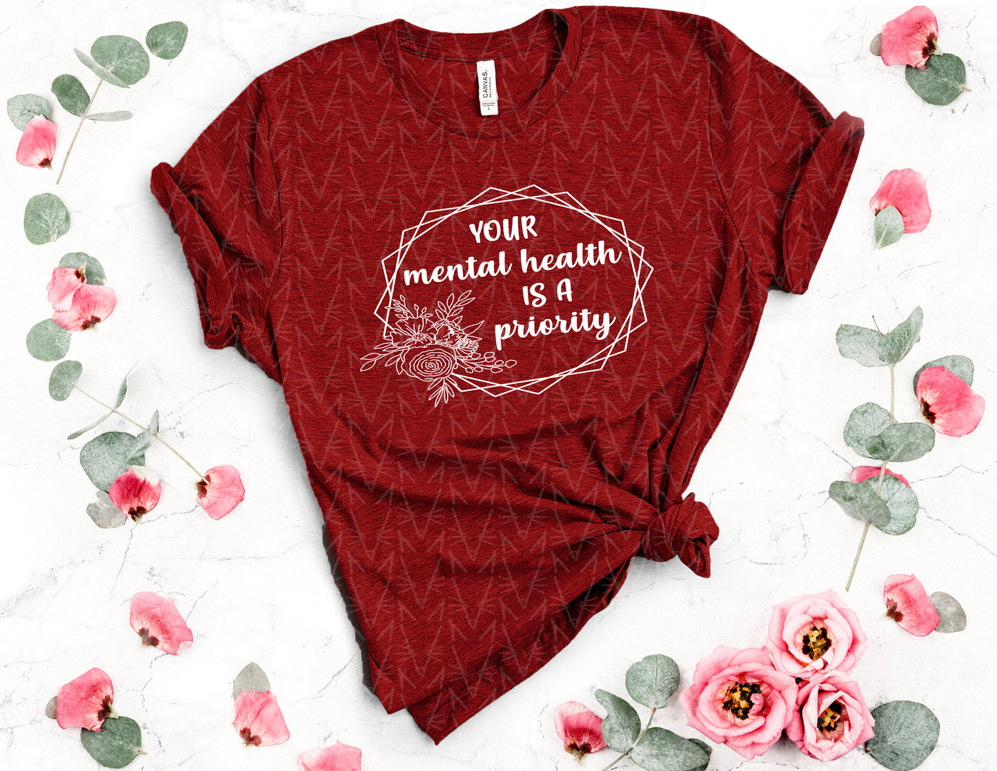 Your Mental Health Is a Priority Shirt (White Graphic)