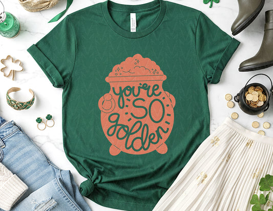 You're So Golden Shirt (Solid Coral Graphic)
