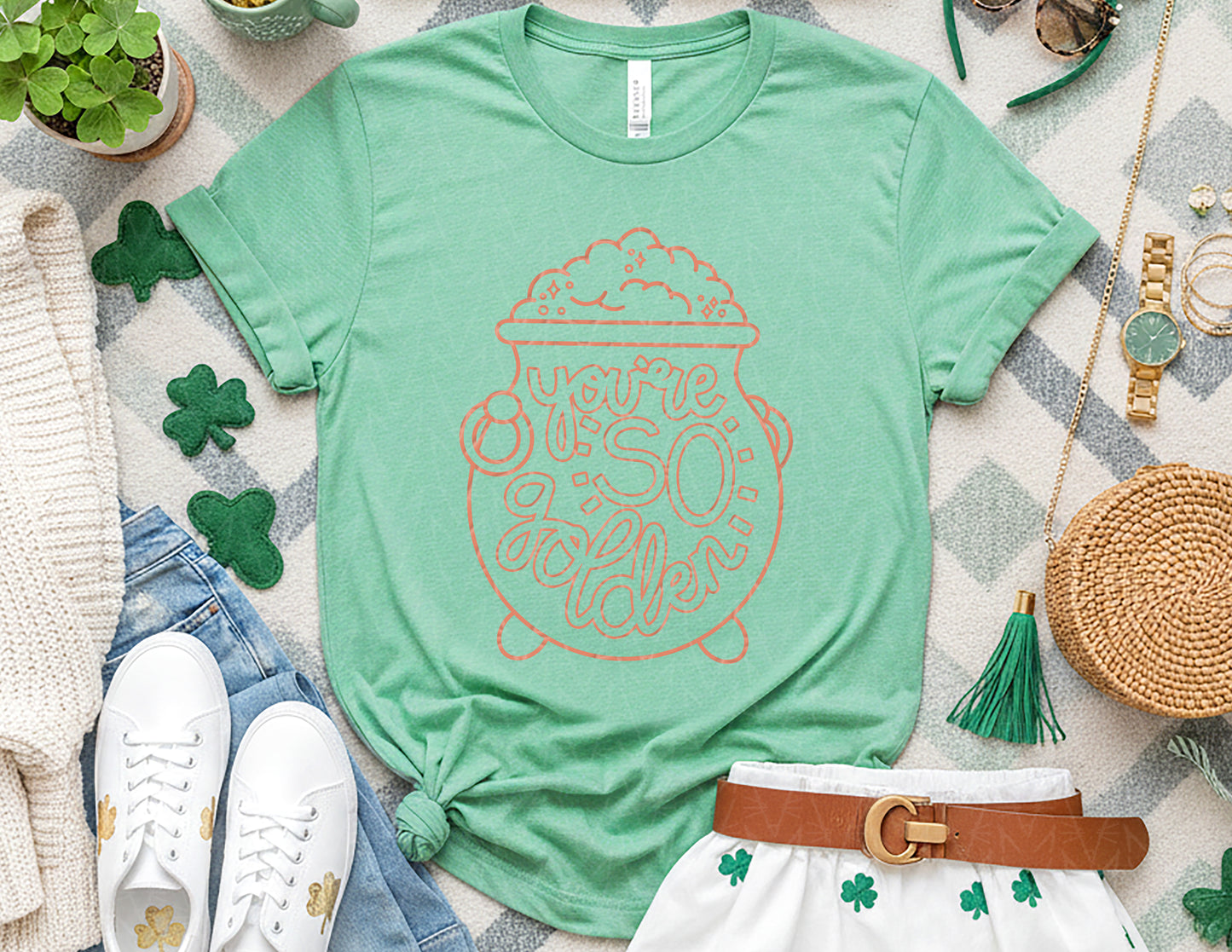 You're So Golden Shirt (Outlined Coral Graphic)