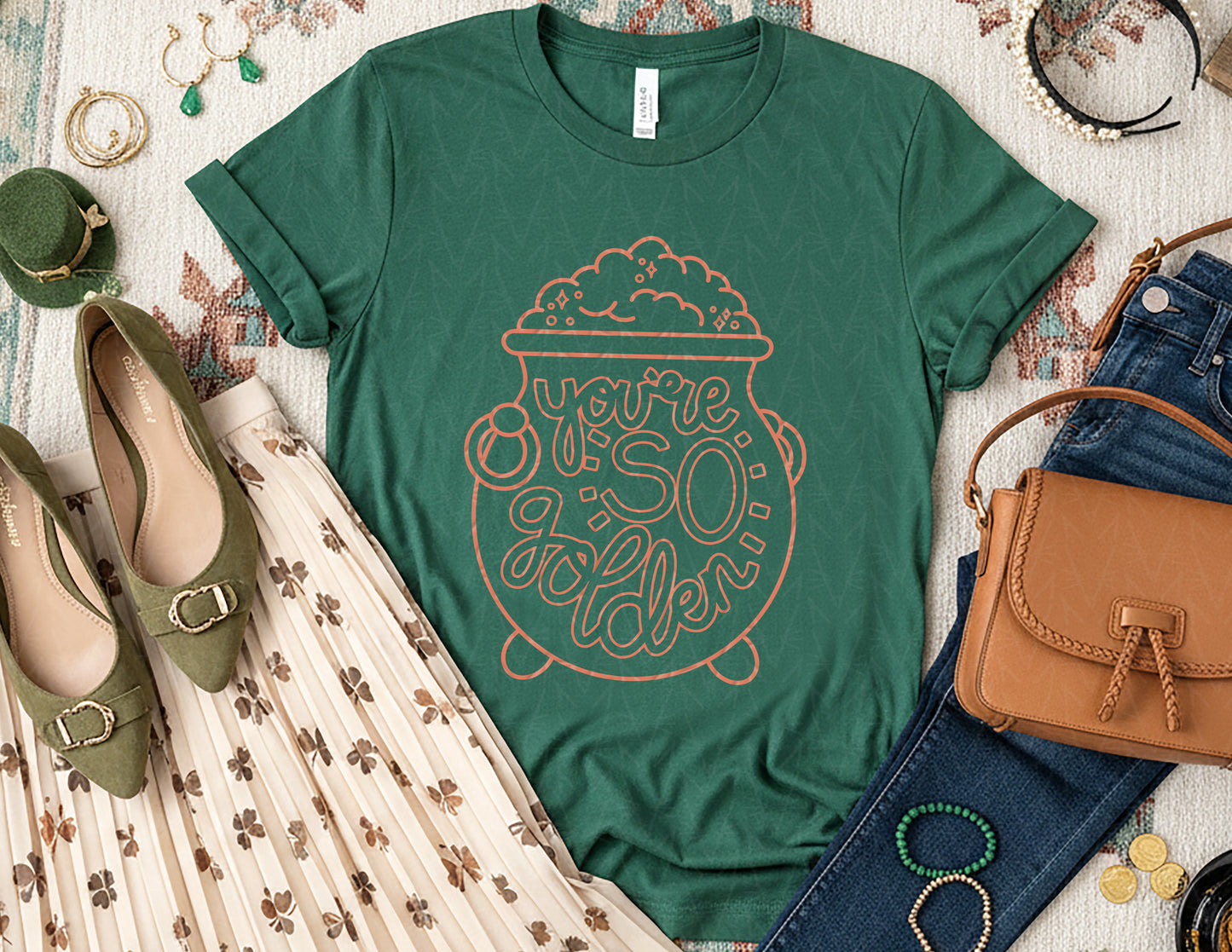 You're So Golden Shirt (Outlined Coral Graphic)